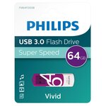 Philips clé usb 3.0 vivid 64 go blanc et violet