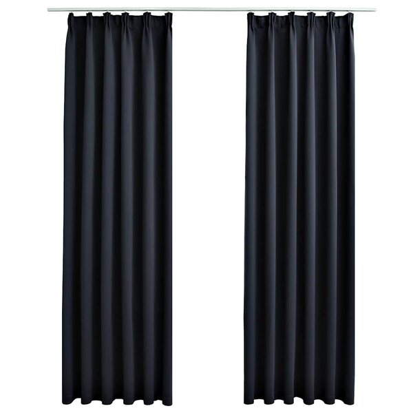 vidaXL Rideaux occultants avec crochets 2 Pièces Anthracite 140x245 cm