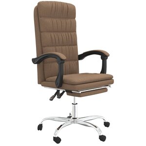 Chaise fauteuil siège pivotante de inclinable de bureau informatique étude tissu brun 02_0024259