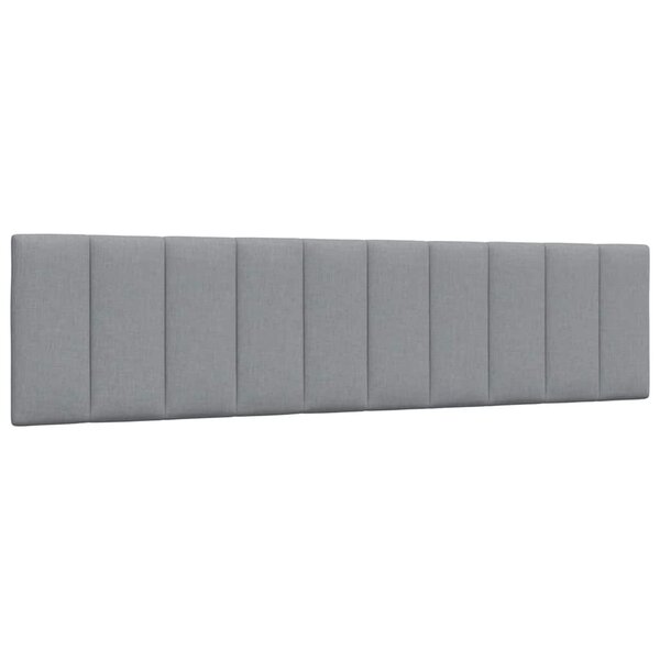 vidaXL Coussin de tête de lit gris clair 200 cm tissu