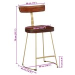 vidaXL Tabourets de bar lot de 2 49x43x79 cm bois de manguier massif