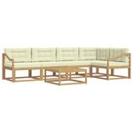 vidaXL Ensemble de canapés d'extérieur 6 Pièces Blanc et crème