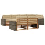 vidaXL Ensemble de canapés d'extérieur 7 Pièces Naturel et Beige