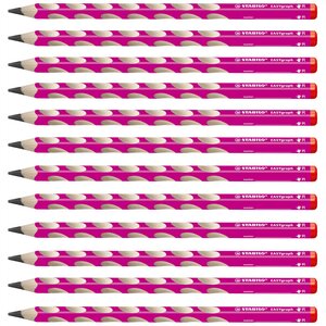 Crayon graphite EASYgraph HB droitier corps rose x 12 STABILO