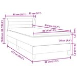 vidaXL Sommier à lattes de lit et matelas vert foncé 80x210 cm velours
