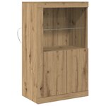 Buffet vidaXL avec lumières LED Chêne artisan 60 5x37x100 cm