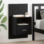 vidaXL Armoire de lit avec tiroir 2 Pièces Chêne noir 48 5 x 32 5 x 80 cm
