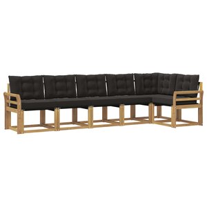 vidaXL Ensemble de canapés d'extérieur 6 pc Blanc et noir