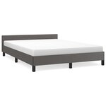 vidaXL Cadre de lit avec tête de lit Gris 140x200 cm Similicuir