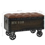Banc banquette de rangement 80 5 x 41 x 50 cm bois massif et similicuir marron 02_0021245
