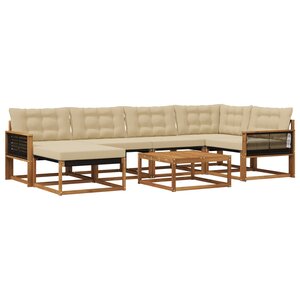 vidaXL Ensemble de canapés d'extérieur 7 Pièces Naturel et Beige