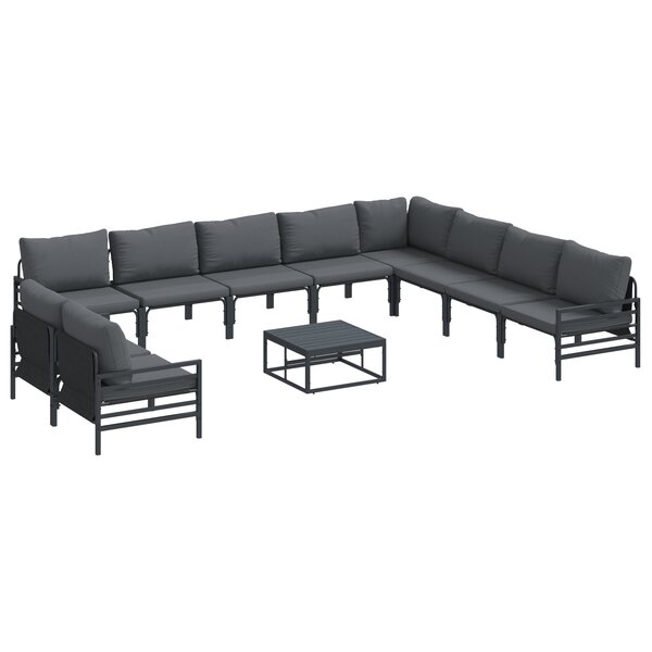 vidaXL Ensemble de canapé de jardin 11 Pièces Anthracite Acier