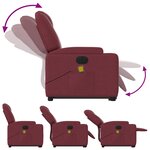 vidaXL Fauteuil inclinable de massage électrique Rouge bordeaux Tissu