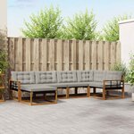 vidaXL Ensemble de canapés d'extérieur 6 Pièces Gris Naturel et Clair