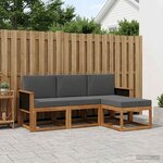 vidaXL Ensemble de canapés d'extérieur 4 Pièces Naturel et Anthracite