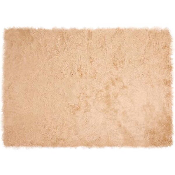 vidaXL Tapis en Peau de Mouton Synthétique Beige 140 x 200 cm