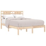 vidaXL Cadre de lit sans matelas 135x190 cm bois massif