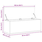 vidaXL Boîte de rangement blanc 102x35x35 cm bois d'ingénierie