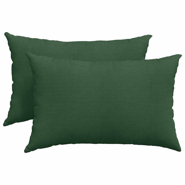 vidaXL Coussins de canapé 2 Pièces Vert foncé 60 x 40 cm