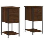 vidaXL Tables de chevet 2Pièces chêne marron 32x42x70cm Bois d'ingénierie