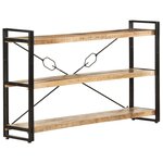 vidaXL Bibliothèque à 3 niveaux 140x30x80 cm Bois de manguier massif