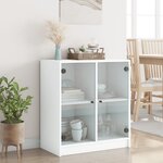 vidaXL Armoire latérale avec portes en verre blanc 68x37x75 5 cm