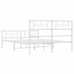 vidaXL Cadre de lit métal avec tête de lit/pied de lit blanc 150x200cm