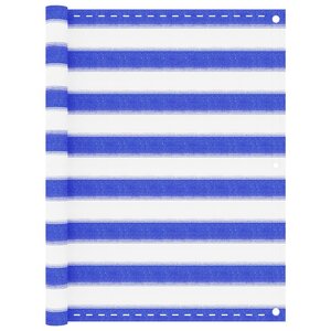 vidaXL Écran de balcon Bleu et blanc 90x500 cm PEHD