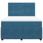 vidaXL Sommier à lattes de lit et matelas bleu 140x190 cm velours