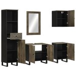 vidaXL Ensemble de meubles de salle de bain 5 Pièces noir manguier massif