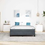 vidaXL Lit boxspring avec matelas Gris foncé 140 x 200 cm Velours