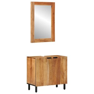 vidaXL Ensemble de mobilier de salle de bain avec étagère 2 Pièces Marron