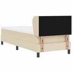 vidaXL Lit boxspring avec matelas avec matelas Crème 80 x 200 cm tissu