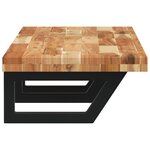 vidaXL Étagère de vasque murale acier et bois massif d'acacia