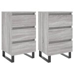 vidaXL Tables de chevet 2 Pièces sonoma gris 40x35x69 cm bois ingénierie