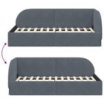 vidaXL Cadre de lit d'angle Gris foncé 100 x 200 cm Velours