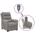 vidaXL Fauteuil de massage inclinable Gris clair Tissu