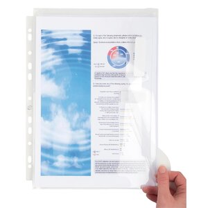 Pochettes Perforées À Soufflet De 30mm Avec Rabat À Scratch - Cristal - Exacompta