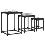 vidaXL Tables basses gigognes 3 Pièces noir bois d'ingénierie