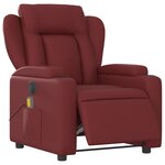 vidaXL Fauteuil de massage inclinable électrique rouge bordeaux