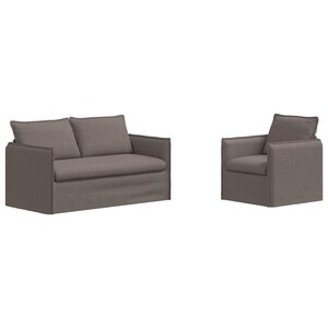 vidaXL Ensemble de Canapés 2 pc Taupe Tissu
