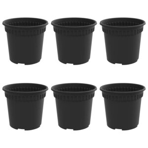 vidaXL Pot à fleurs rond 6 pc Noir Ø 15 x 12 cm Plastique