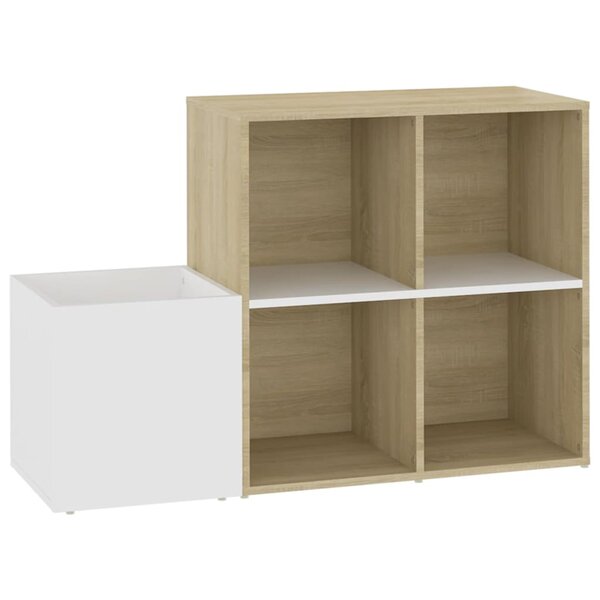 vidaXL Armoire à chaussures entrée blanc chêne sonoma bois ingénierie