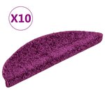 vidaXL Tapis d'escalier 10 Pièces 56x17x3 cm Violet
