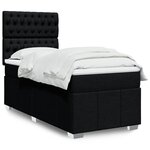vidaXL Sommier à lattes de lit avec matelas Noir 90x190 cm Tissu