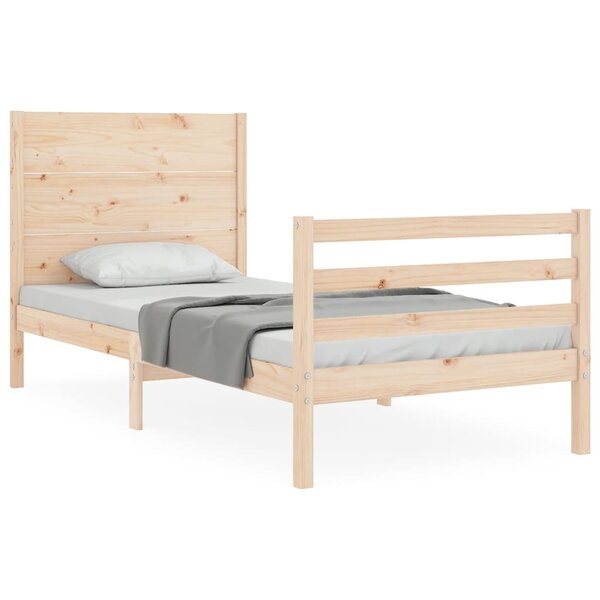 vidaXL Cadre de lit sans matelas 90x200 cm bois massif