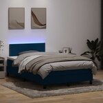 vidaXL Sommier à lattes de lit et matelas et LED bleu foncé 120x210cm velours