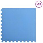 vidaXL Tapis de sol de piscine 24 Pièces Bleu 8 64 ㎡ Mousse EVA