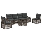 vidaXL Ensemble de canapé de jardin 7 pc Gris polyrotin
