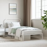 vidaXL Cadre de lit métal avec tête de lit blanc 107x203 cm